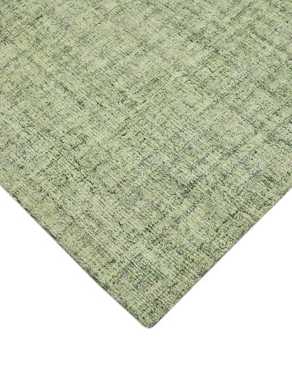 Apple Green Wool Plaid Hand-Tufted Rug Carpet