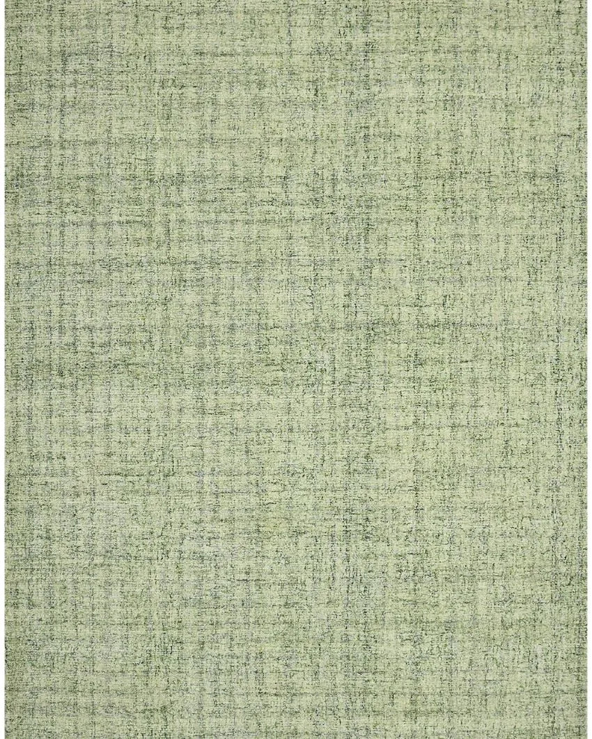 Apple Green Wool Plaid Hand-Tufted Rug Carpet