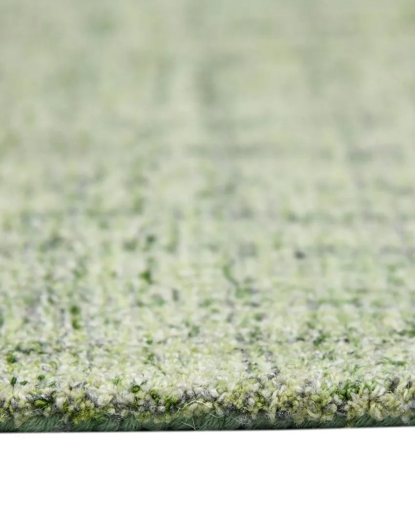 Apple Green Wool Plaid Hand-Tufted Rug Carpet