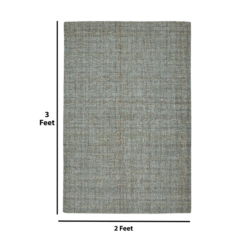 Beautiful Green Shade Hand-Tufted Luxury Wool Rug | 3 x 2 Feet