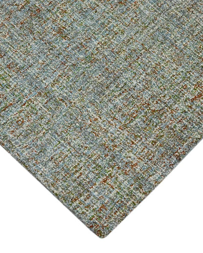 Blue Spruce Wool Plaid Hand-Tufted Rug Carpet