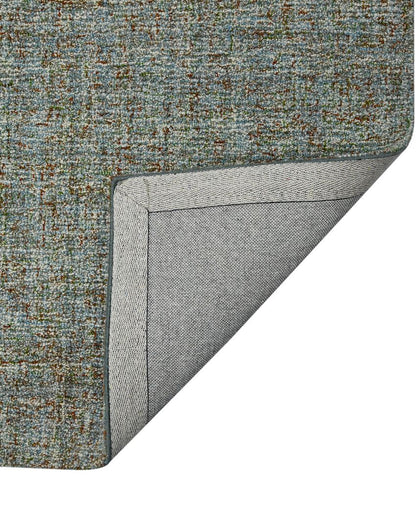 Blue Spruce Wool Plaid Hand-Tufted Rug Carpet