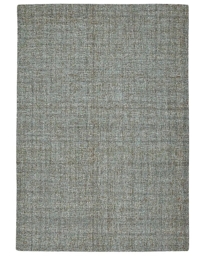 Blue Spruce Wool Plaid Hand-Tufted Rug Carpet