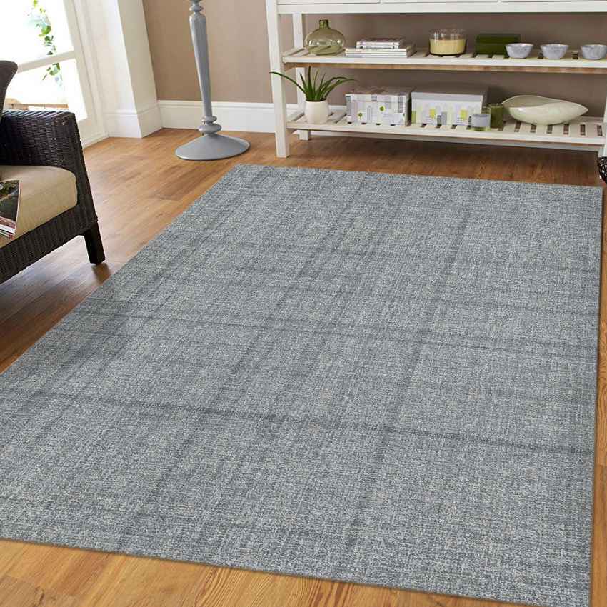 Beautiful Grey Shade Hand-Tufted Wool Area Rug | 3 x 2 Feet