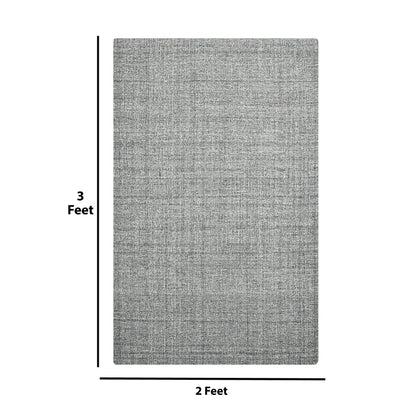 Beautiful Grey Shade Hand-Tufted Wool Area Rug | 3 x 2 Feet