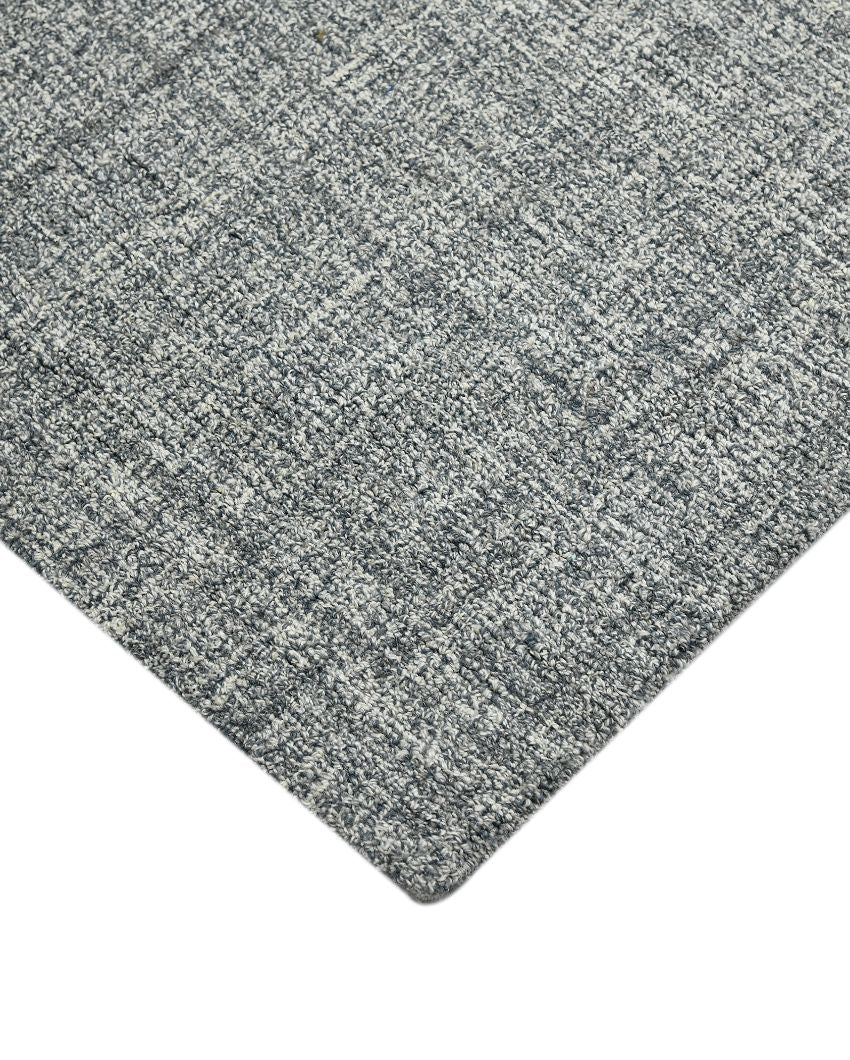 Grey Plaid Pattern Hand Tufted Carpet