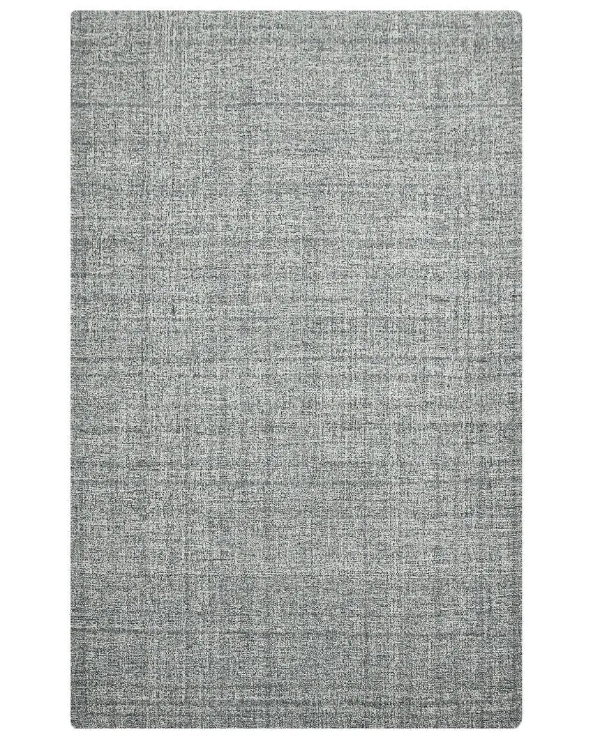 Grey Plaid Pattern Hand Tufted Carpet