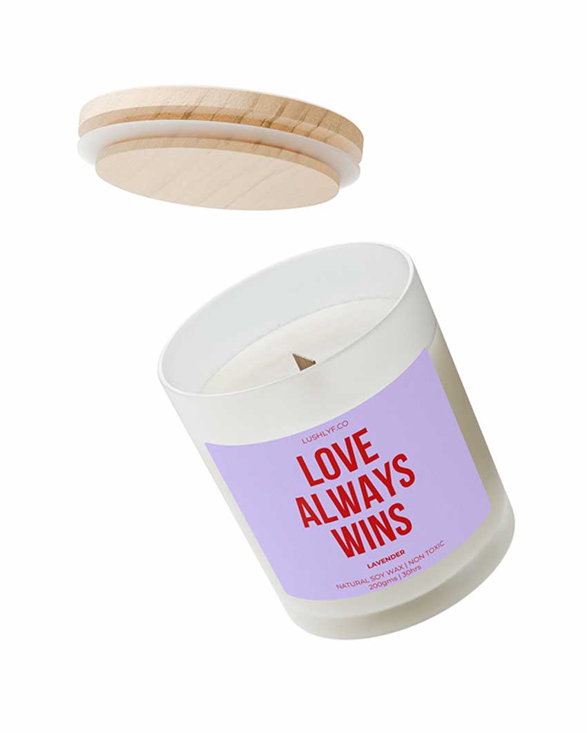 Love Always Wins Valentine’s Lavender Soy Wax Candle | 3 x 4 inches | 200ml