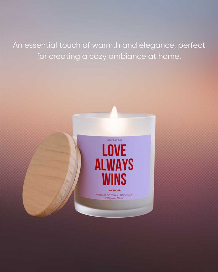 Love Always Wins Valentine’s Lavender Soy Wax Candle | 3 x 4 inches | 200ml