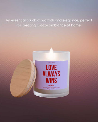 Love Always Wins Valentine’s Lavender Soy Wax Candle | 3 x 4 inches | 200ml