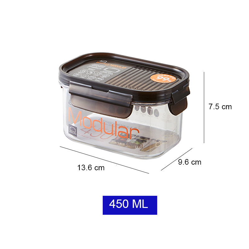 Rectangular Bisfree Modular Food Storage Container |  260ml, 450ml, 910ml, 1.2L, 1.5L