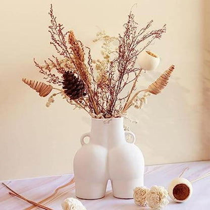 Ceramic Lady Bum Vase | Multiple Colors White