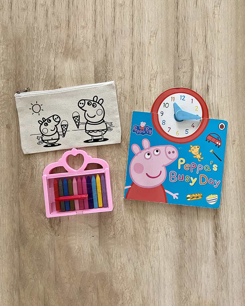 Adventure DIY Coloring Peppa Pig Pouch | Set of 2 | 10 x 7 inches