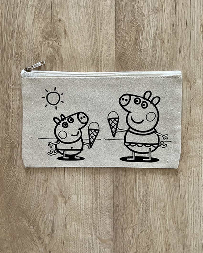 Adventure DIY Coloring Peppa Pig Pouch | Set of 2 | 10 x 7 inches