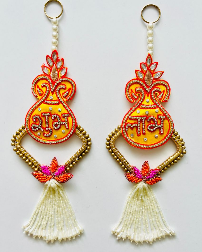 Vibhuti Festive Shubh Labh Door Hangings | Set of 2 | 5 x 2 inches