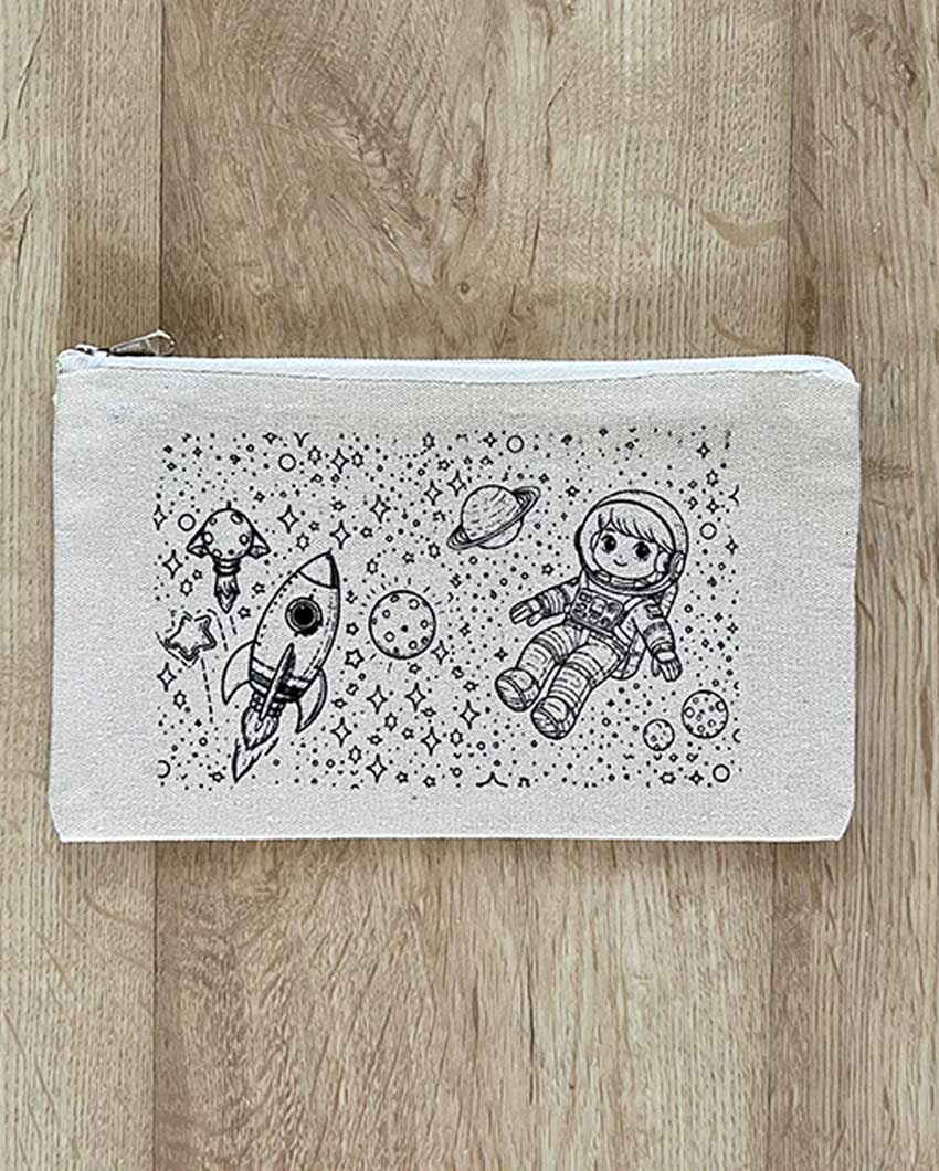 Space DIY Coloring Little Astronaut Pouch | Set of 2 | 10 x 7 inches