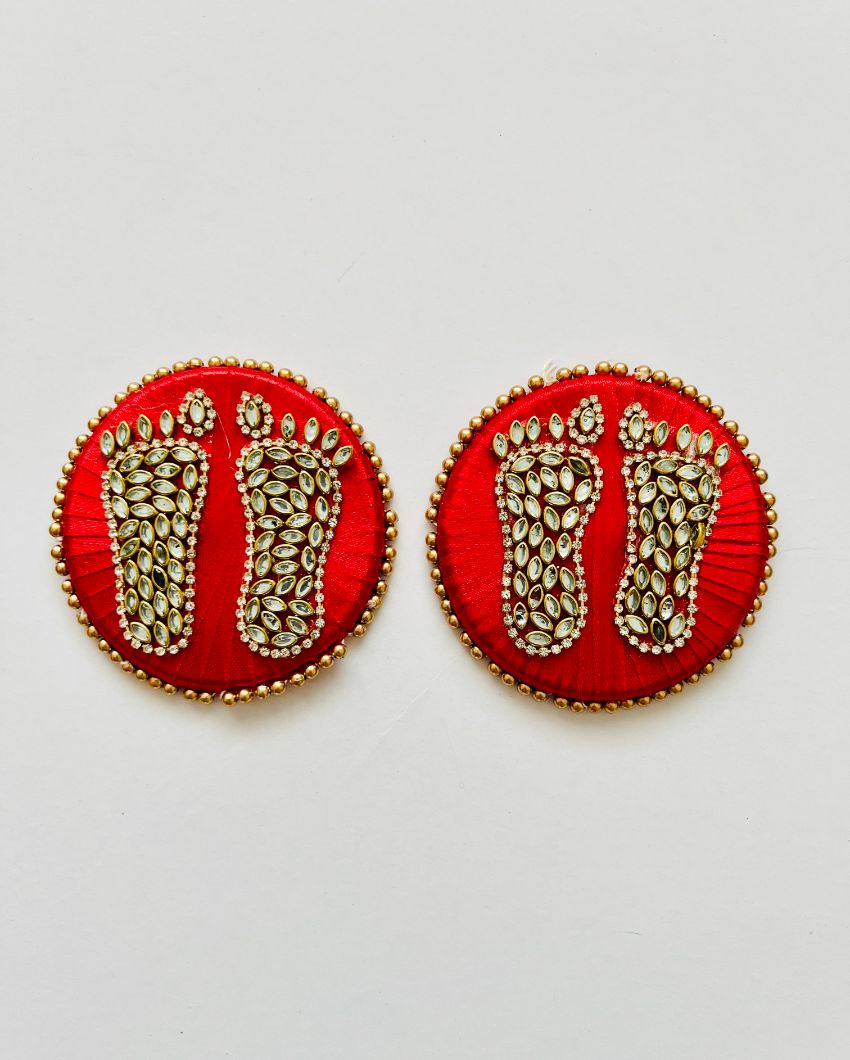 Goddess Lakshmi Charans | Set of 2 | 3 inches