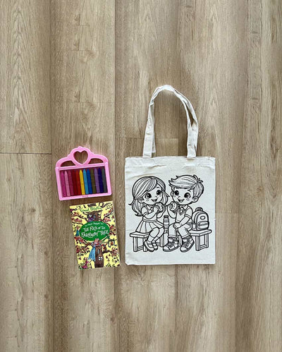 Friendship DIY Coloring Best Friends Tote Bag | Set of 2 | 13 x 11 inches