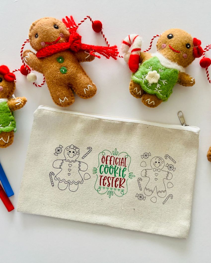 Diy Colouring Christmas Cookie Tester Pouch