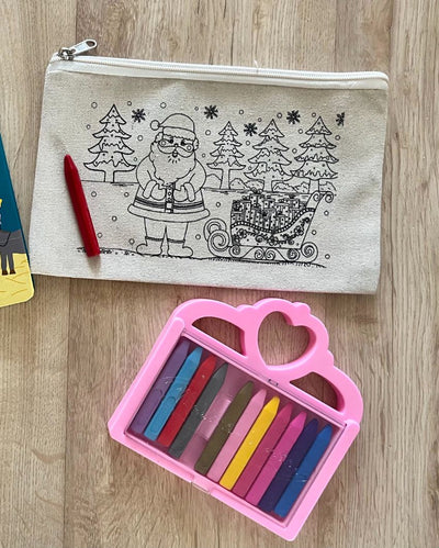 Diy Colouring Santa Claus Pouch