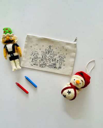 Diy Colouring Santa's Little Helper's Pouch