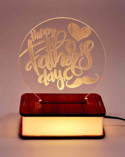 Modern Happy Father 3D Illusion Table Lamp | 17 x 5 inches