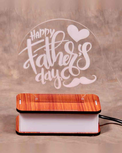 Modern Happy Father 3D Illusion Table Lamp | 17 x 5 inches