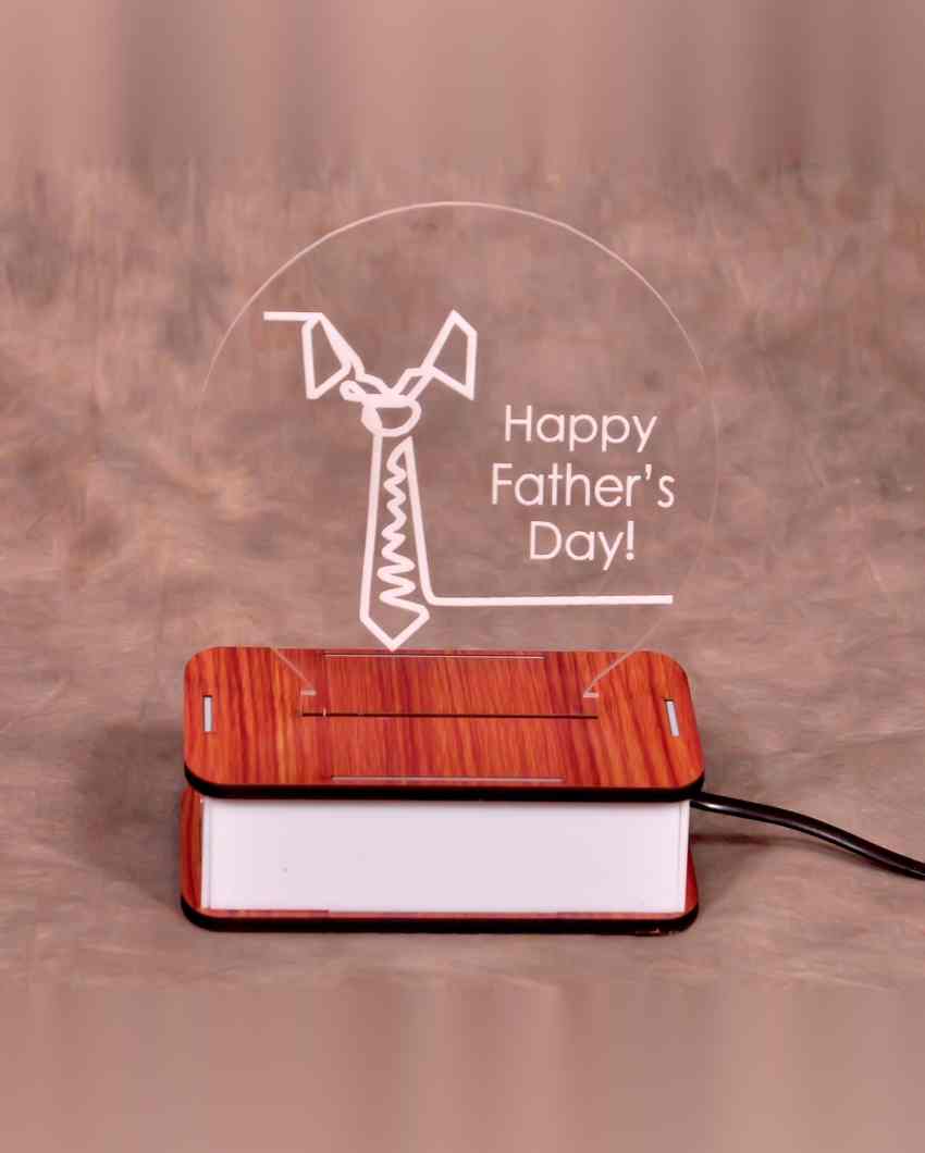 Posh Happy Father 3D Illusion Table Lamp | 17 x 5 inches