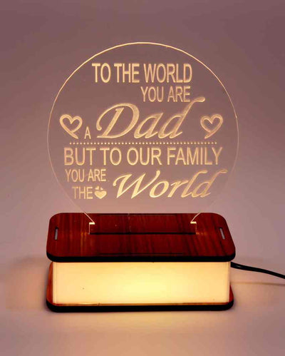 Stylish Happy Father 3D Illusion Table Lamp | 17 x 5 inches