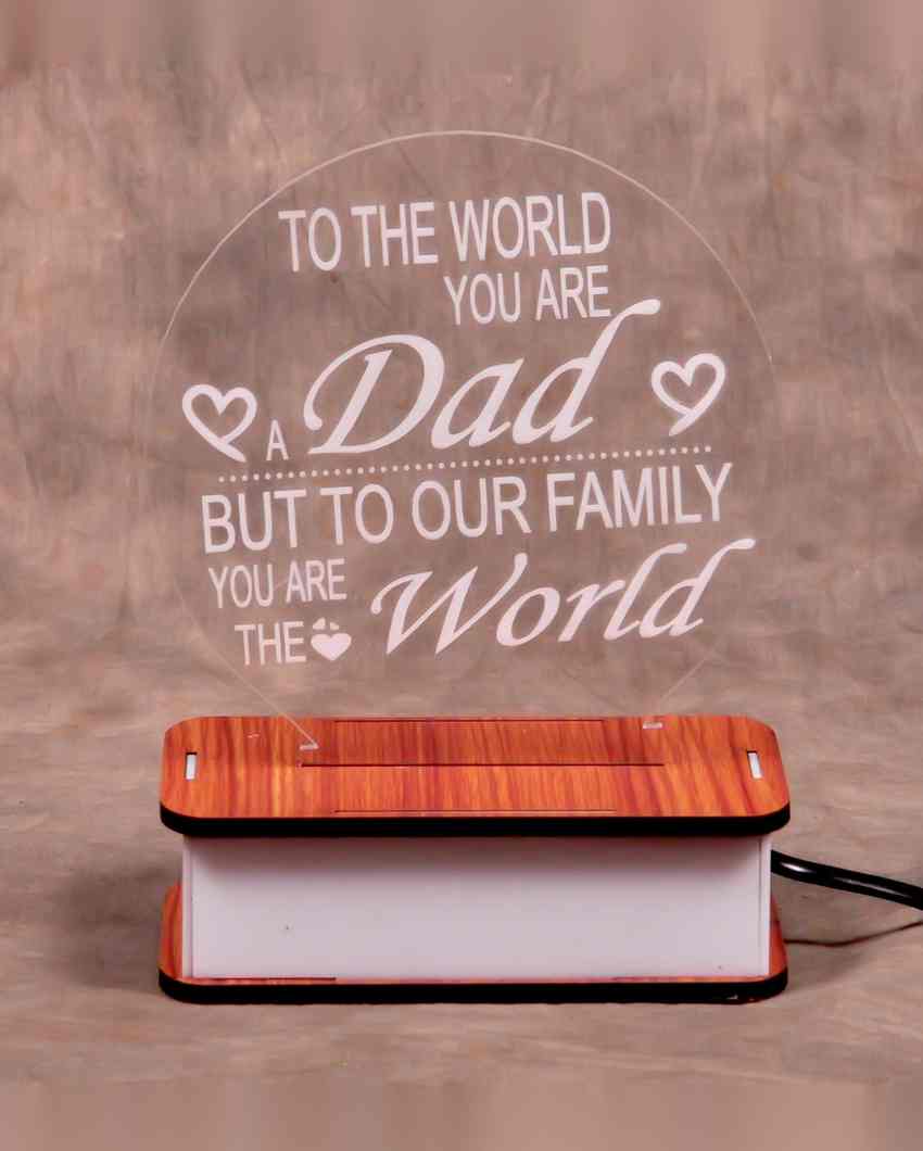 Stylish Happy Father 3D Illusion Table Lamp | 17 x 5 inches