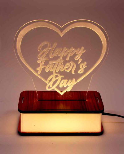 Premium Happy Father 3D Illusion Table Lamp | 17 x 5 inches