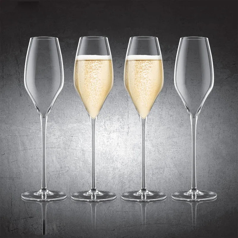 Champagne Lead-Free Crystal Glasses | Set of 2 Set of 4