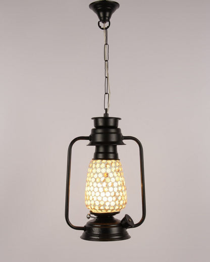 Mosaic Glass Lantern Hanging Lamp  For Living Room and Bedroom | 8 x 5 x 22.5 inches