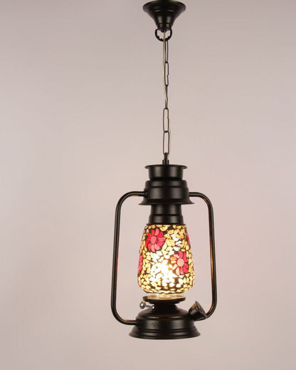 Blooming Glass Lantern Hanging Lamp  For Living Room and Bedroom | 8 x 5 x 22.5 inches