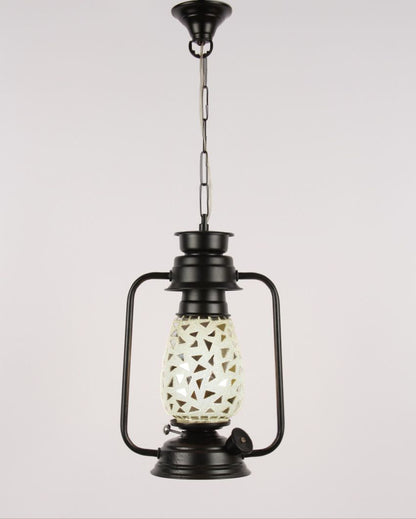 Glitter Design Glass Lantern Hanging Lamp  For Living Room and Bedroom | 8 x 5 x 22.5 inches