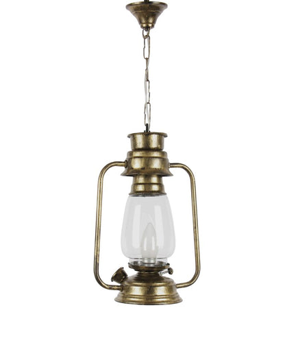 Clear Glass Lantern Hanging Lamp  For Living Room and Bedroom | 8 x 5 x 22.5 inches