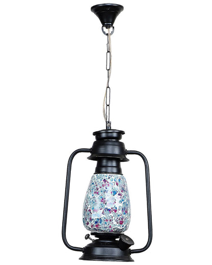 Stylish Design Glass Lantern Hanging Lamp  For Living Room and Bedroom | 8 x 5 x 22.5 inches