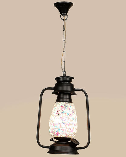 Stylish Design Glass Lantern Hanging Lamp  For Living Room and Bedroom | 8 x 5 x 22.5 inches