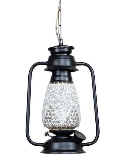 Modern Design Glass Lantern Hanging Lamp  For Living Room and Bedroom | 8 x 5 x 22.5 inches