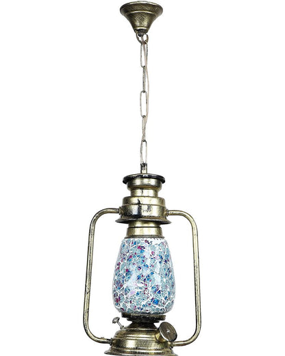 Stylish Design Glass Lantern Hanging Lamp  For Living Room and Bedroom | 8 x 5 x 22.5 inches