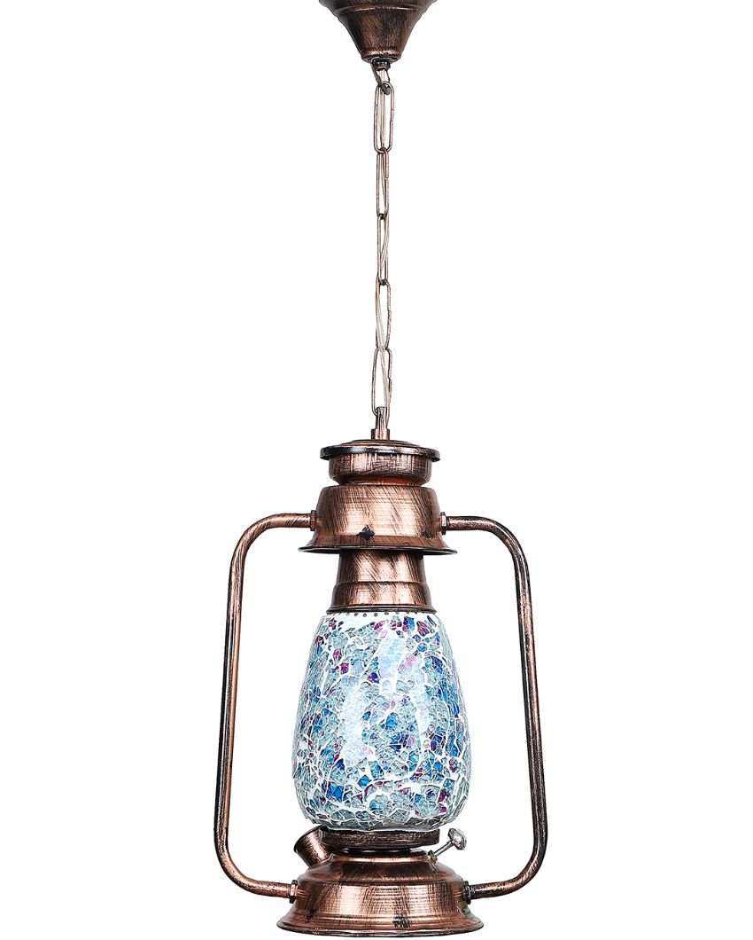 Stylish Design Glass Lantern Hanging Lamp  For Living Room and Bedroom | 8 x 5 x 22.5 inches