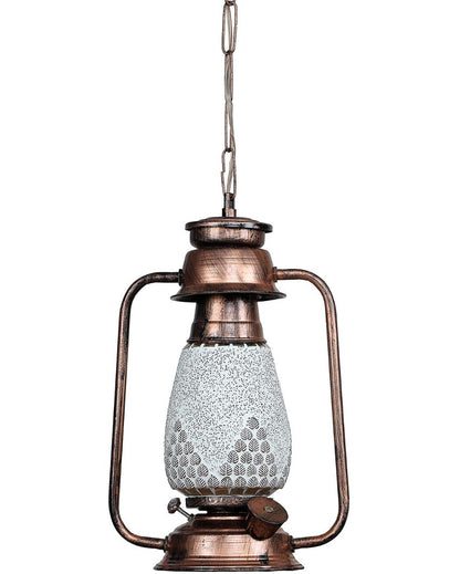 Contemporary Design Glass Lantern Hanging Lamp  For Living Room and Bedroom | 8 x 5 x 22.5 inches