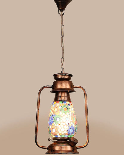 Contemporary Design Glass Lantern Hanging Lamp  For Living Room and Bedroom | 8 x 5 x 22.5 inches