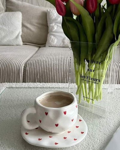 Tiny Tender Lil Hearts Cup and Saucer Set | 3 x 4 inches
