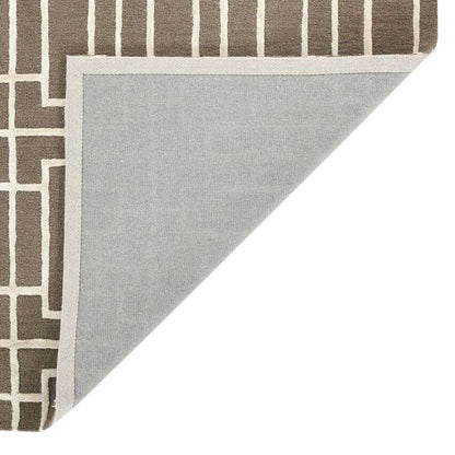 Brown Wool Lineation Hand Tufted Rug Carpet