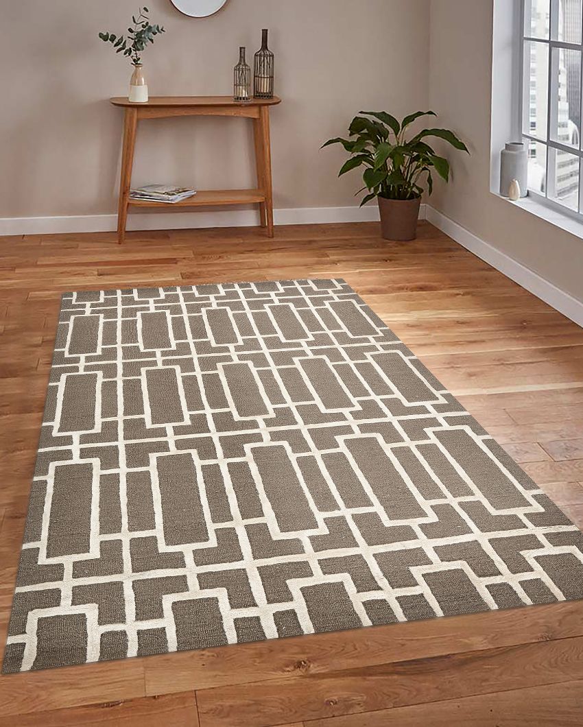 Striking Geometric Pattern Hand Tufted Carpet | 10 x 8 Feet