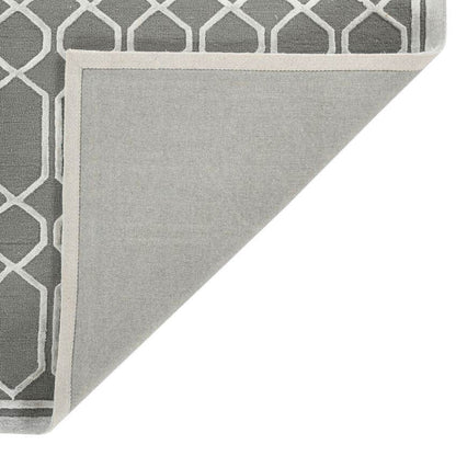 Silver Wool Lineation Hand Tufted Rug Carpet