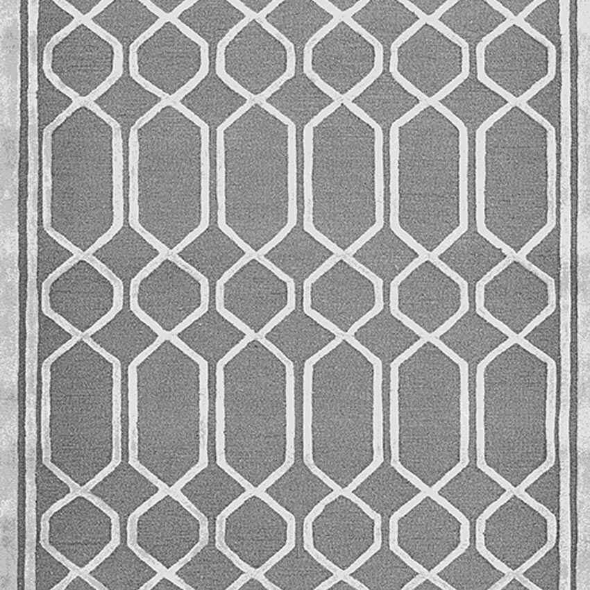 Silver Wool Lineation Hand Tufted Rug Carpet