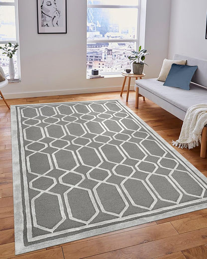 Modern Geometric Pattern Hand Tufted Carpet | 10 x 8 Feet