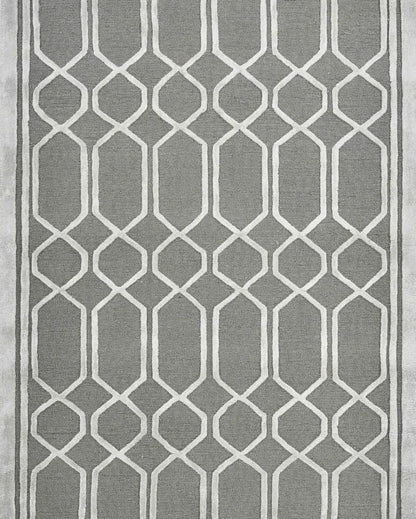 Modern Geometric Pattern Hand Tufted Carpet | 10 x 8 Feet